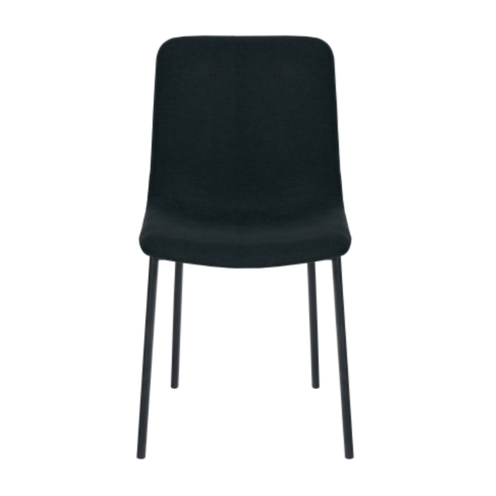 Set 4 scaune de dining din stofă neagră chenille [3]