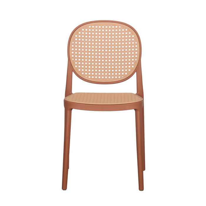 Set 4 scaune de dining și grădină din polipropilenă teracota [4]
