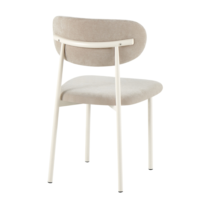 Set 4 scaune dining și Horeca din stofă bej cu metal crem [4]