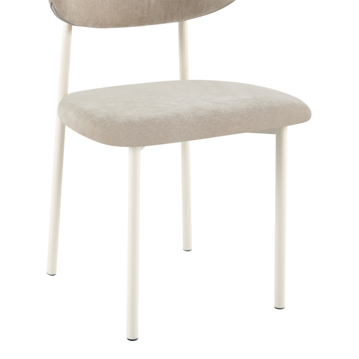 Set 4 scaune dining și Horeca din stofă bej cu metal crem [7]