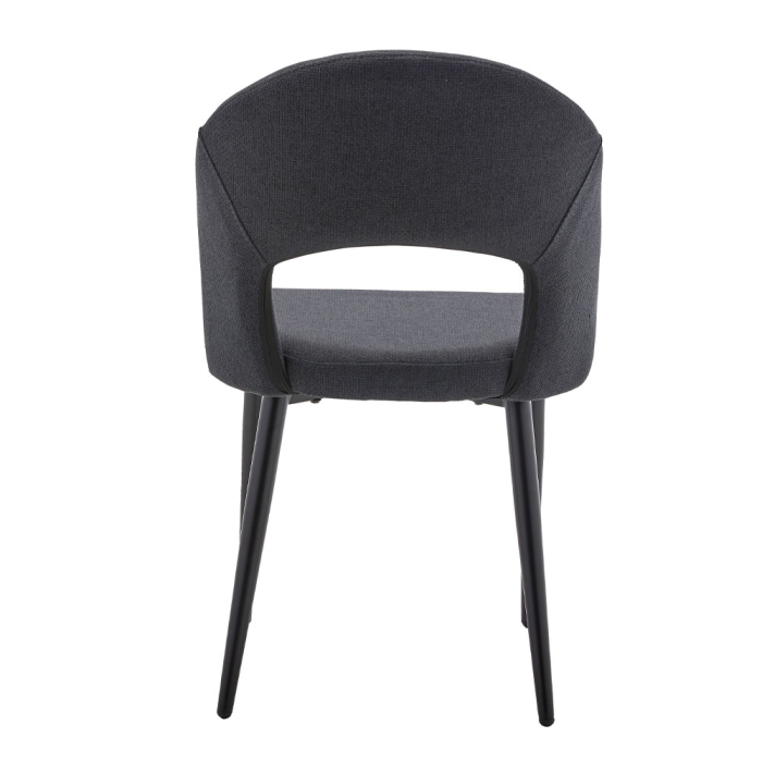 Set 4 scaune dining și Horeca din stofă gri închis cu spătar curbat [3]