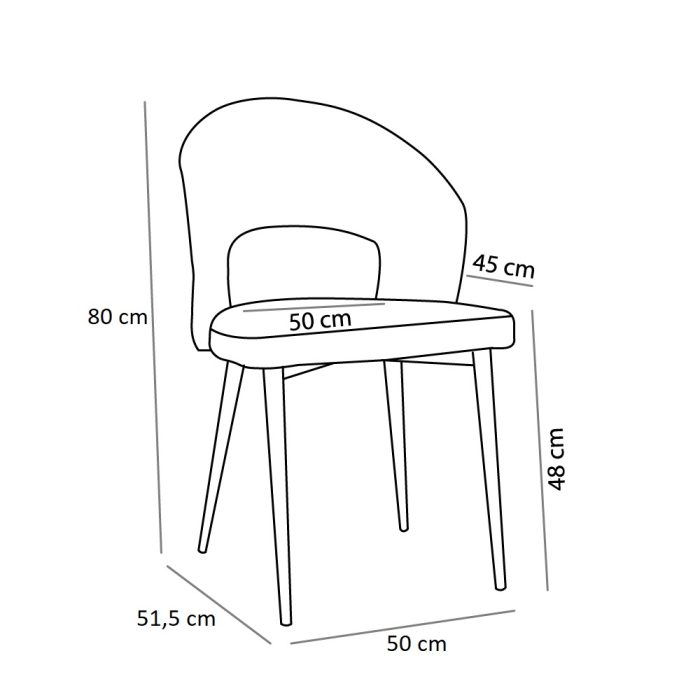 Set 4 scaune dining și Horeca din stofă gri închis cu spătar curbat [4]