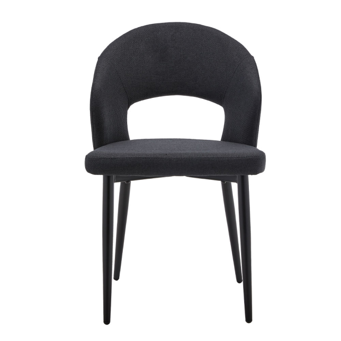 Set 4 scaune dining și Horeca din stofă gri închis cu spătar curbat [2]