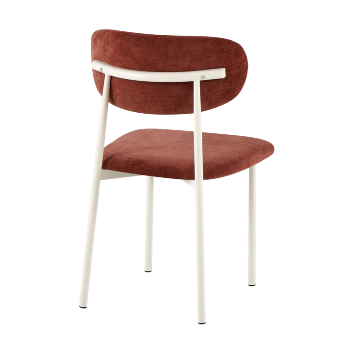 Set 4 scaune dining și Horeca din stofă teracotă cu metal crem [4]