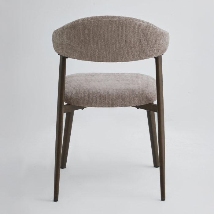 Set 4 scaune dining și Horeca din chenille bej cu spătar curbat [6]