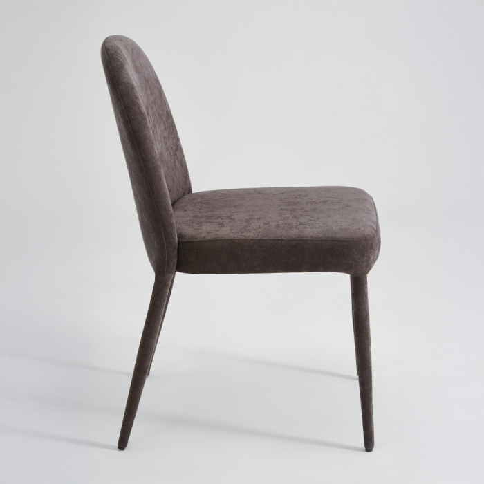 Set 4 scaune dining și Horeca din stofă chenille maro [2]