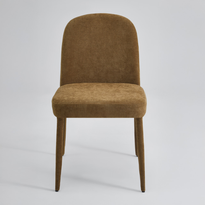 Set 4 scaune dining și Horeca din stofă chenille muștar [6]