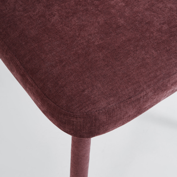 Set 4 scaune dining și Horeca din stofă chenille vișiniu bordo [6]