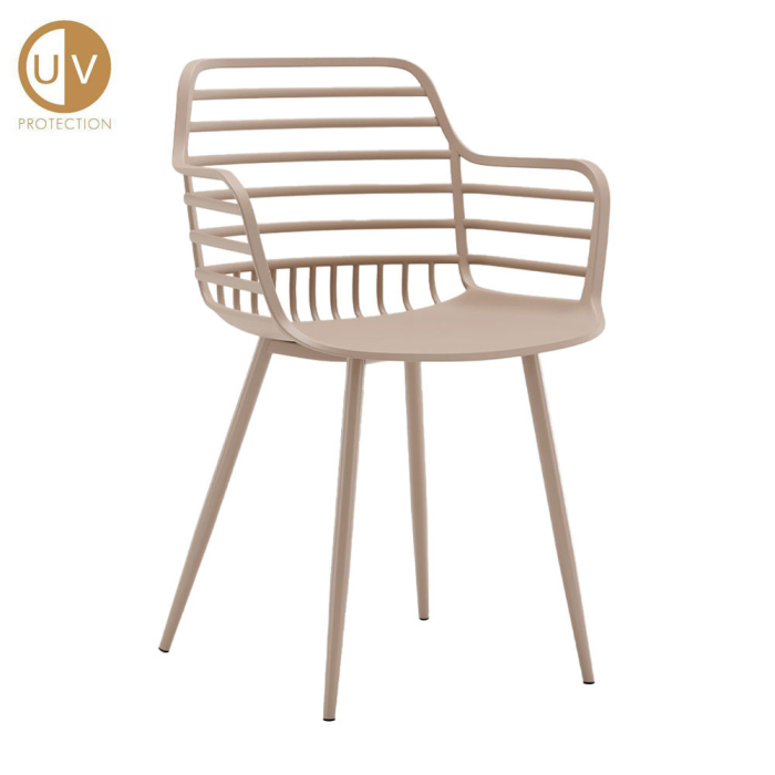 Set 4 scaune din polipropilenă bej [3]