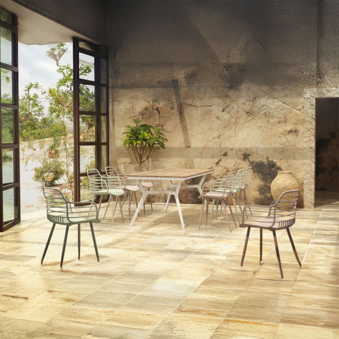 Set 4 scaune din polipropilenă bej [4]