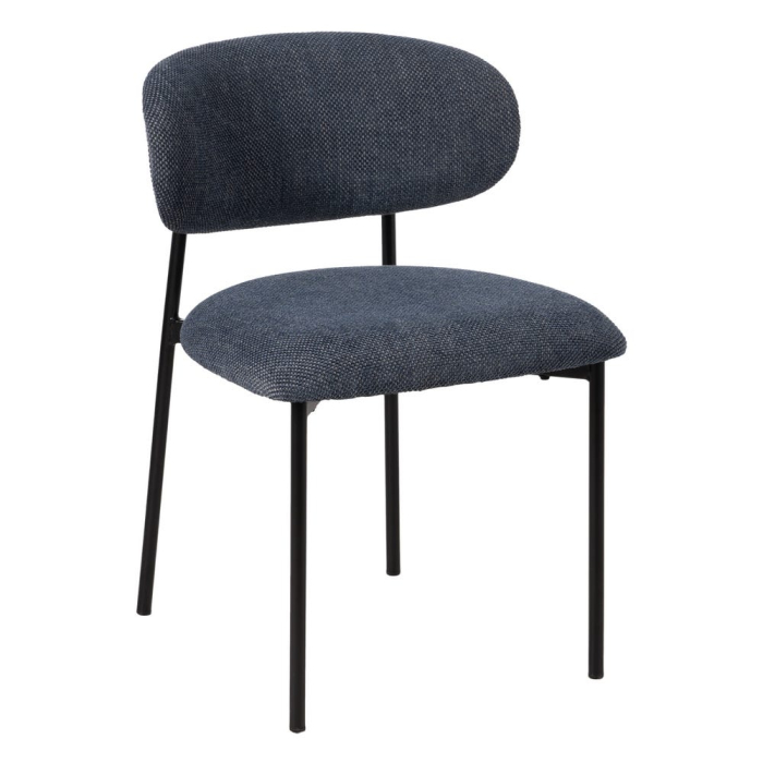 Set scaune albastre stofa si metal|Scaune moderne pentru interioare rafinate [3]