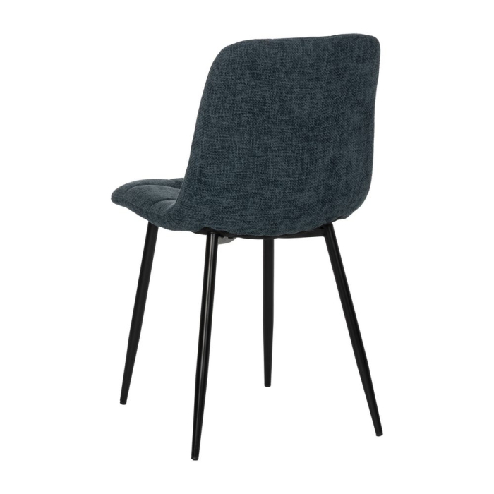Set 4 scaune dining din stofă albastră cu metal negru [4]