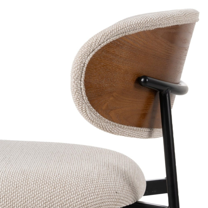 Set scaune crem stofa si metal|Scaune moderne pentru interioare elegante [9]