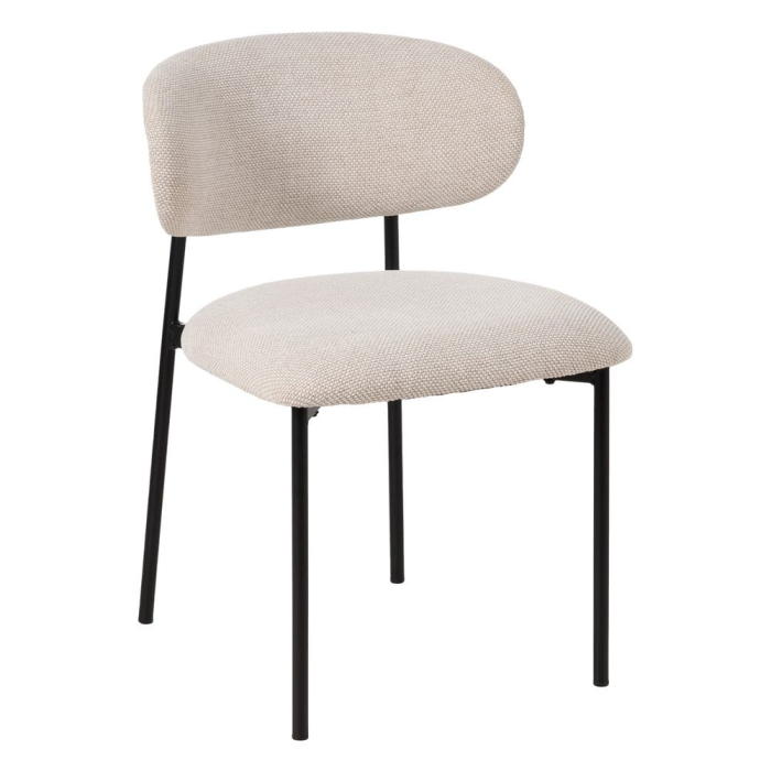 Set scaune crem stofa si metal|Scaune moderne pentru interioare elegante [3]