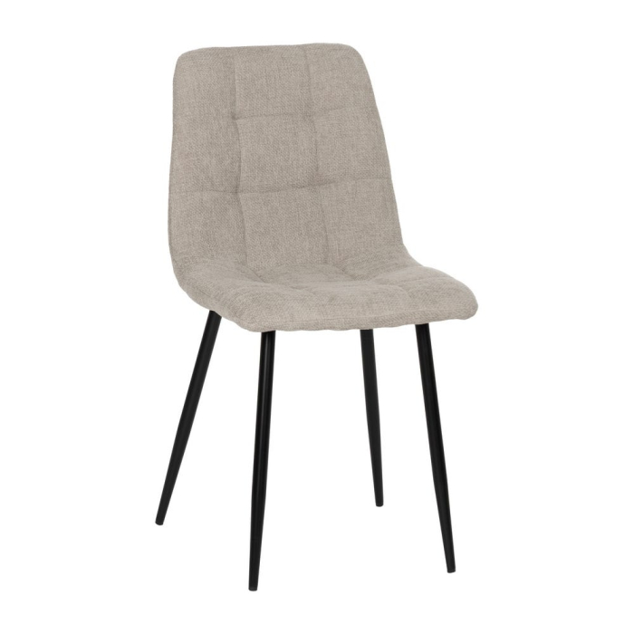 Set 4 scaune dining din stofă gri cu metal negru [2]