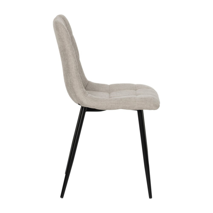 Set 4 scaune dining din stofă gri cu metal negru [3]
