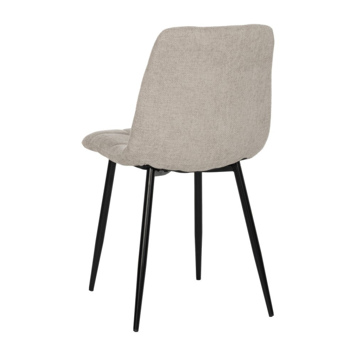 Set 4 scaune dining din stofă gri cu metal negru [4]