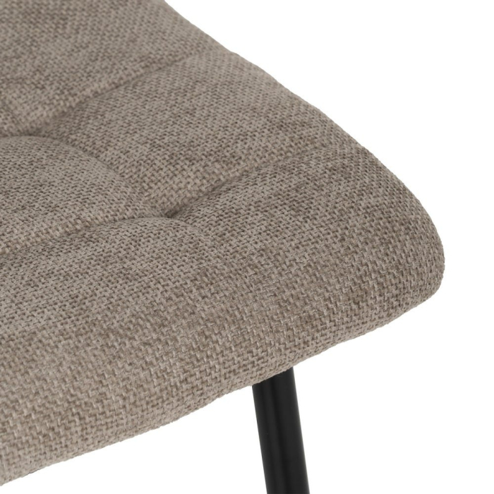 Set 4 scaune dining din stofă taupe cu metal negru [7]