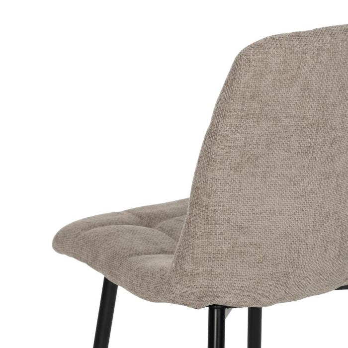 Set 4 scaune dining din stofă taupe cu metal negru [8]
