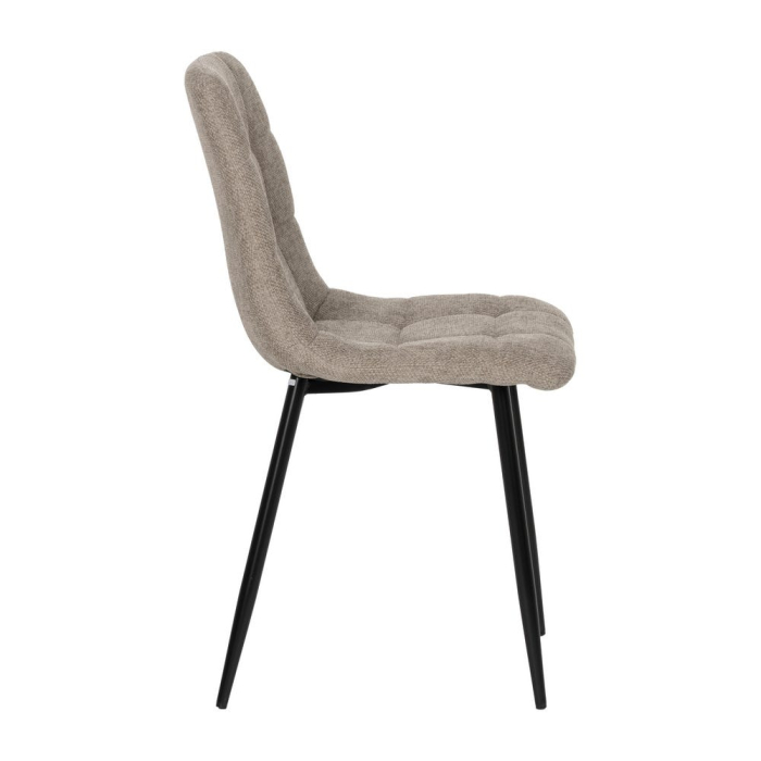 Set 4 scaune dining din stofă taupe cu metal negru [3]