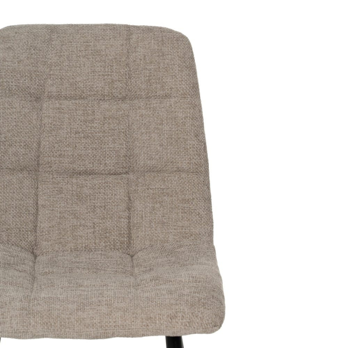 Set 4 scaune dining din stofă taupe cu metal negru [5]