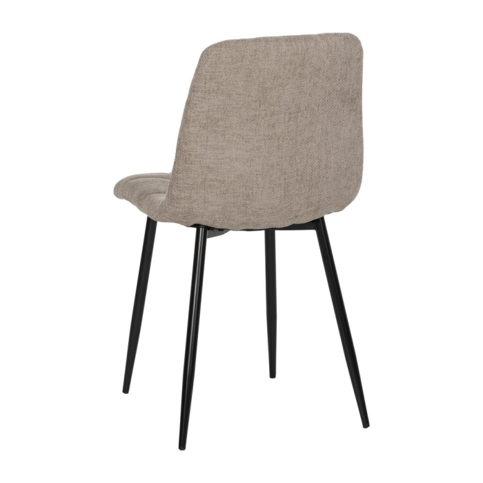 Set 4 scaune dining din stofă taupe cu metal negru [4]