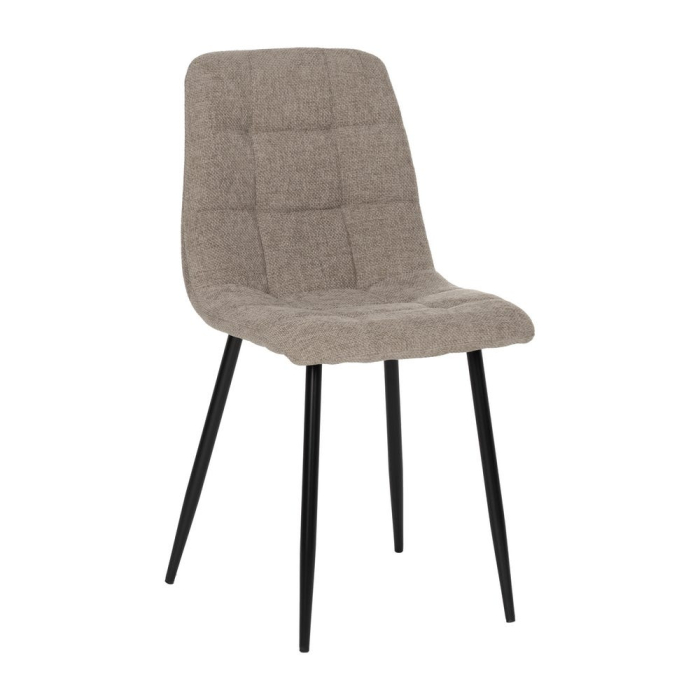 Set 4 scaune dining din stofă taupe cu metal negru [2]