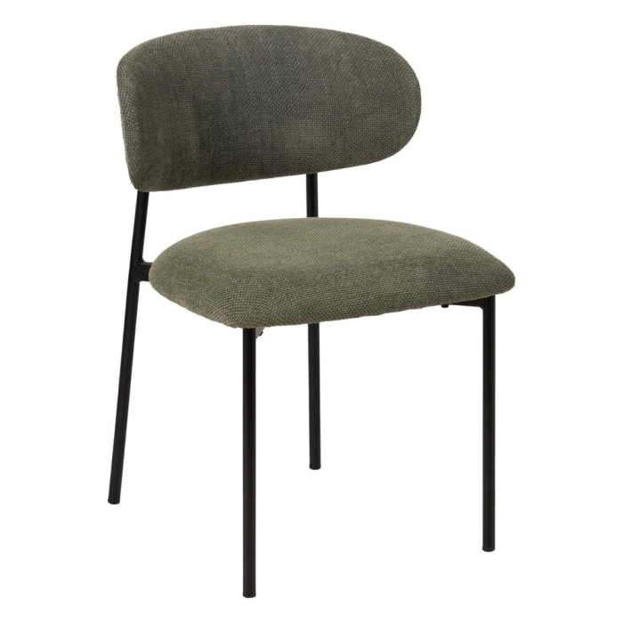 Set scaune verzi stofa si metal|Scaune moderne pentru decor rafinat [3]