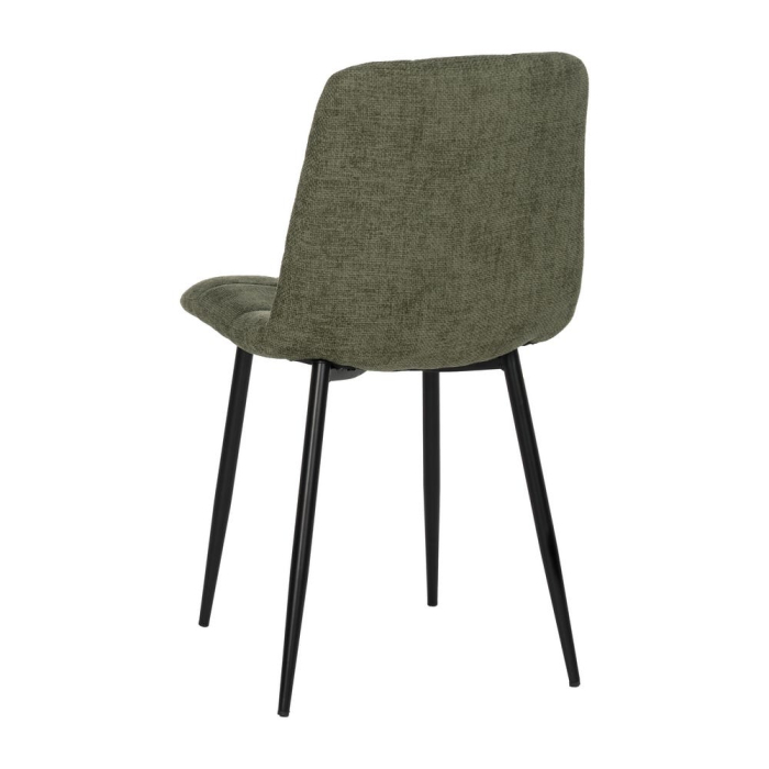 Set 4 scaune dining din stofă verde cu metal negru [4]