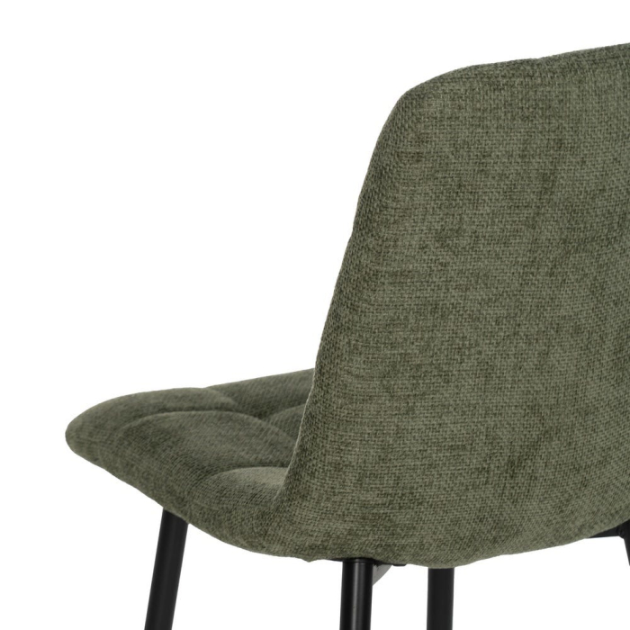 Set 4 scaune dining din stofă verde cu metal negru [8]