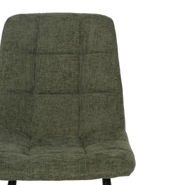 Set 4 scaune dining din stofă verde cu metal negru [5]