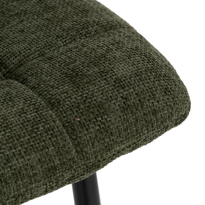 Set 4 scaune dining din stofă verde cu metal negru [7]