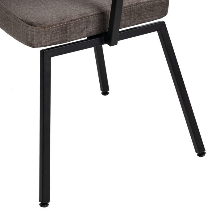Set 4 scaune dining gri din stofă cu picioare metalice negre [10]