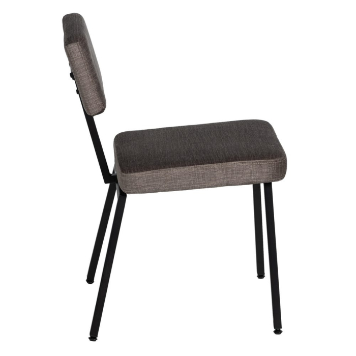 Set 4 scaune dining gri din stofă cu picioare metalice negre [3]