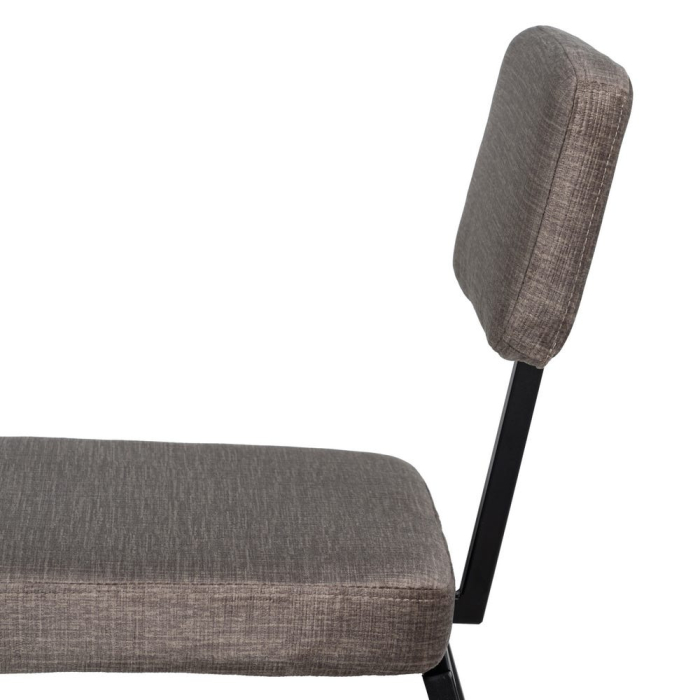 Set 4 scaune dining gri din stofă cu picioare metalice negre [8]