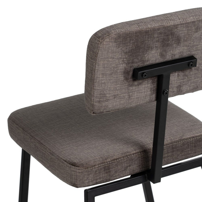 Set 4 scaune dining gri din stofă cu picioare metalice negre [11]