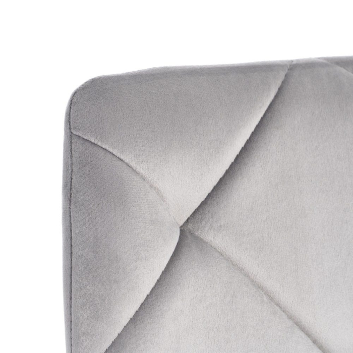 Set 4 scaune dining HoReCa din catifea gri cu picioare negre și vârfuri aurii [5]