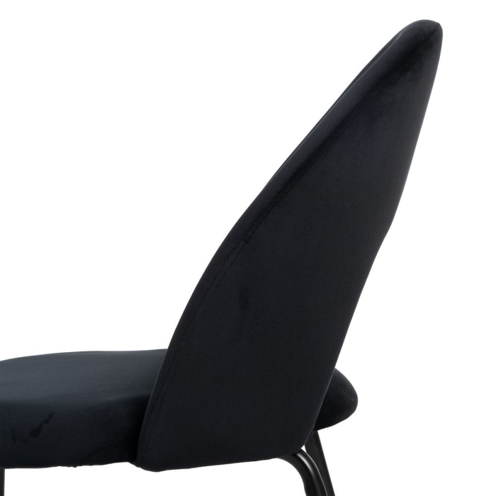 Set scaune dining negre cu spătar decupat și picioare metalice [9]