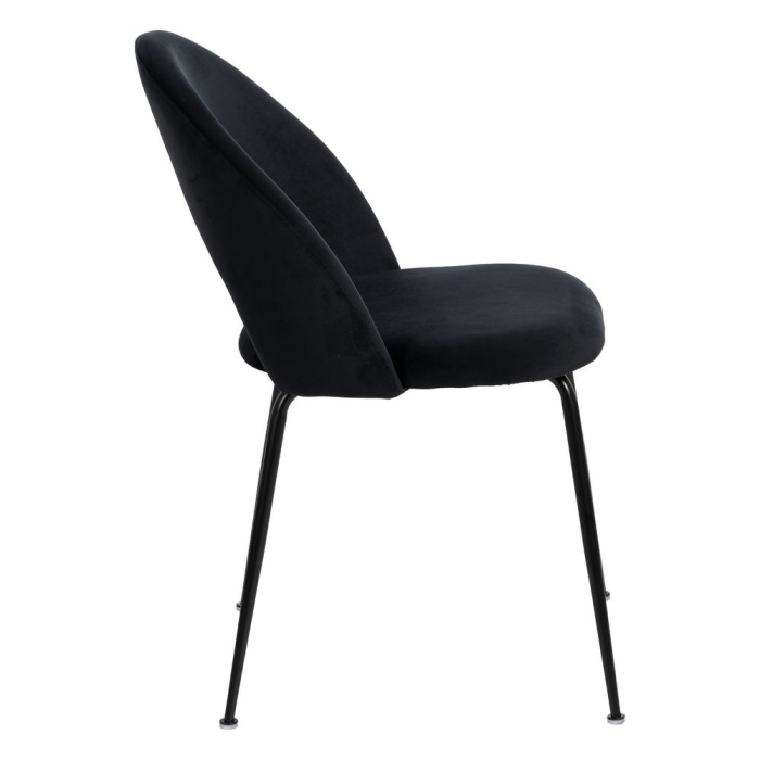 Set scaune dining negre cu spătar decupat și picioare metalice [4]