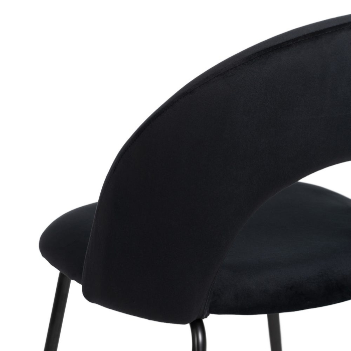 Set scaune dining negre cu spătar decupat și picioare metalice [11]