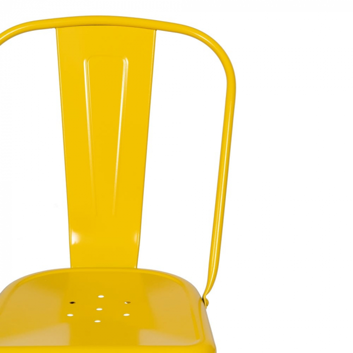 Scaune galbene metalice, stil industrial Tolix – set 4 bucăți, stivuibile [5]