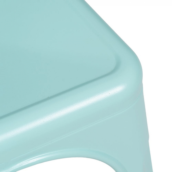 Scaune metalice turquoise stil Tolix – set 4 bucăți, robuste și stivuibile [8]