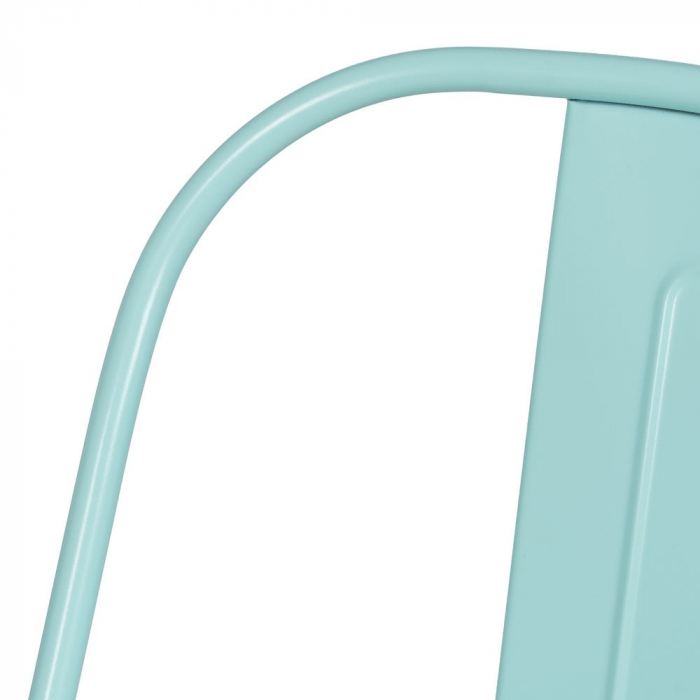 Scaune metalice turquoise stil Tolix – set 4 bucăți, robuste și stivuibile [7]