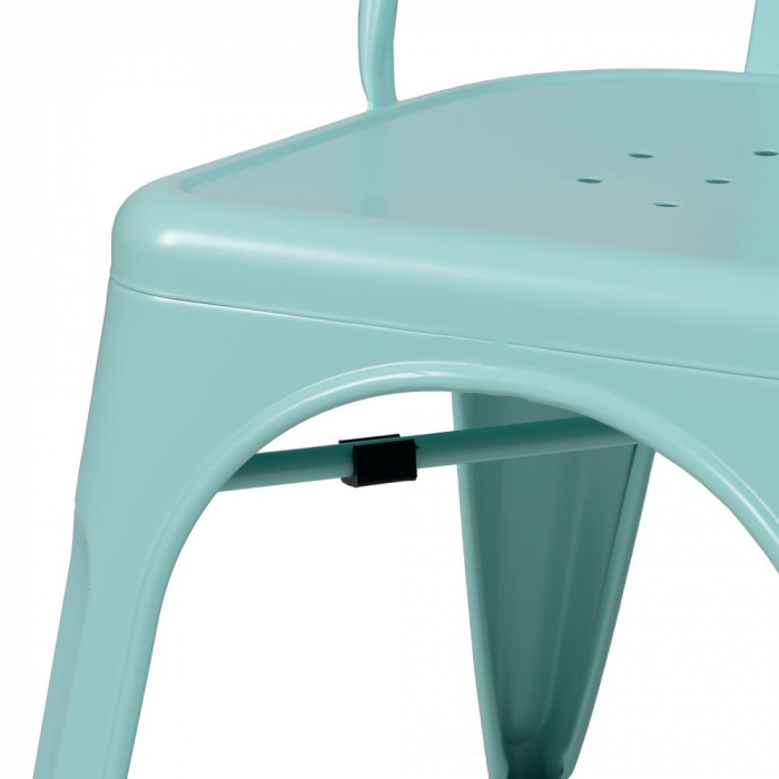 Scaune metalice turquoise stil Tolix – set 4 bucăți, robuste și stivuibile [9]