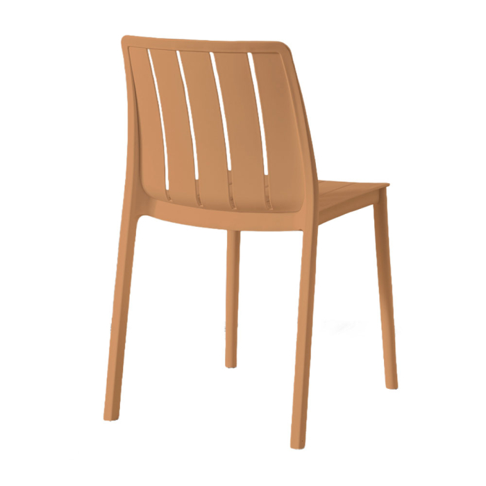 Set 4 scaune stivuibile de dining grădină și HORECA din polipropilenă bej deschis [4]
