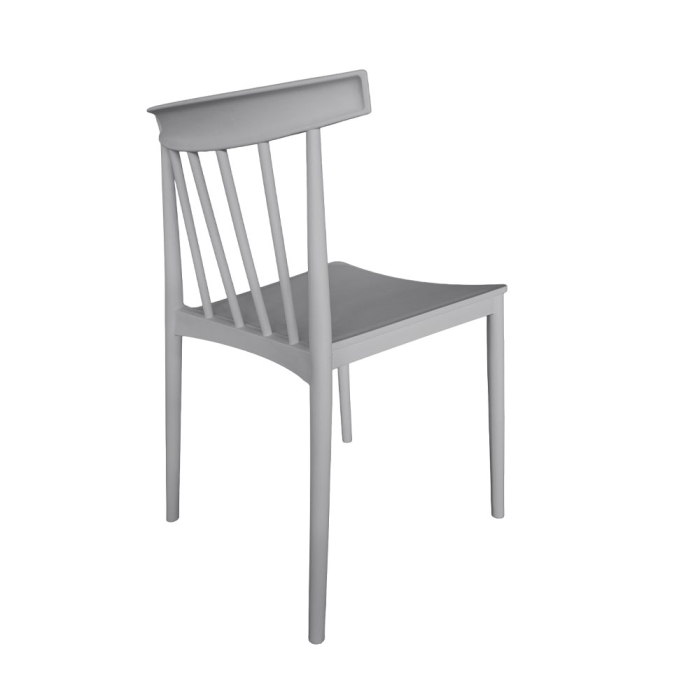 Set 4 scaune stivuibile de dining grădină și HORECA din polipropilenă gri deschis [4]