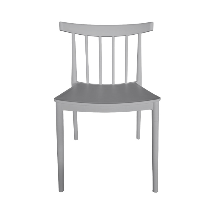 Set 4 scaune stivuibile de dining grădină și HORECA din polipropilenă gri deschis [2]