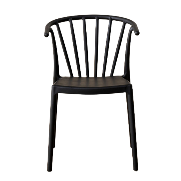Set 4 scaune stivuibile de dining grădină și HORECA din polipropilenă negru [6]