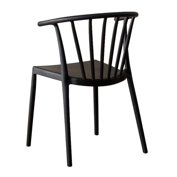 Set 4 scaune stivuibile de dining grădină și HORECA din polipropilenă negru [4]
