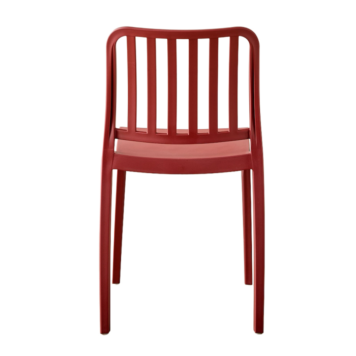 Set 4 scaune stivuibile de dining grădină și HORECA din polipropilenă roșu bordeaux [6]